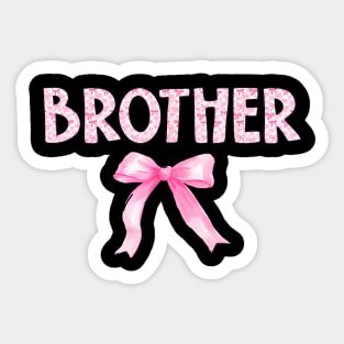 Brother Birthday Squad Coquette Pink Bow Sticker